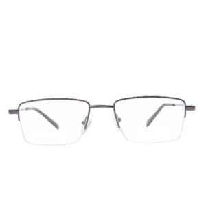 half rim rectangle metal frame grey for men and women