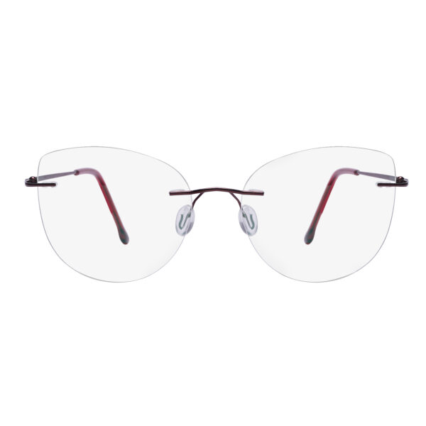 Rimless cat eyeglasses frame for men and women