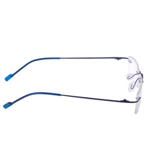 rimless blue rectangle frame for men and women ARN optical;