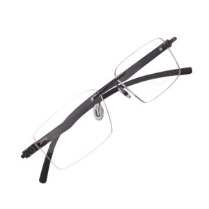 rimless grey rectangle frame for men and women ARN optical