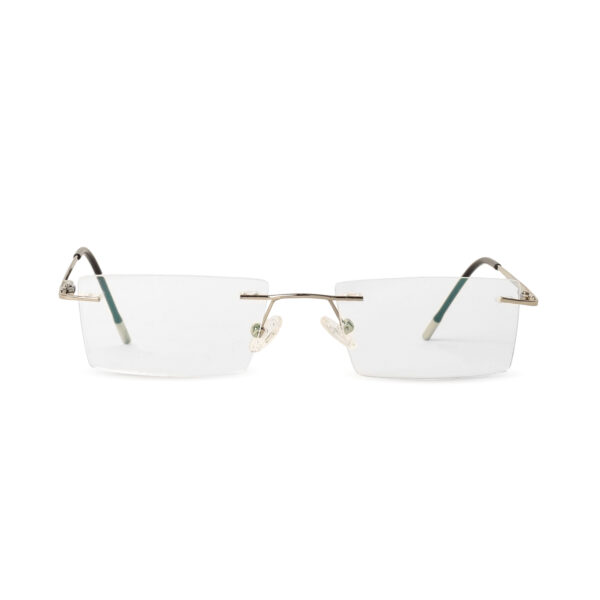 Rimless silver rectangle frame for men and women ARN optical