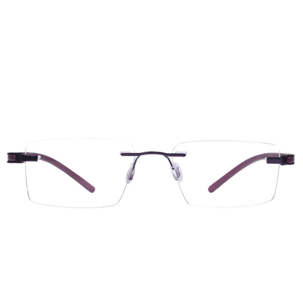 Rimless Brown Rectangle Frame For Men And Women