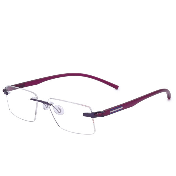 Rimless Brown Rectangle Progressive Reading Glasses Frame