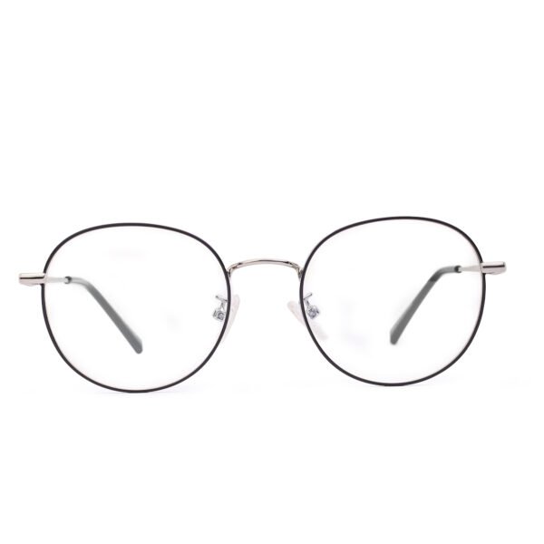 Full Rim Round Metal Frame (Silver Black) for men and women